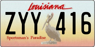 LA license plate ZYY416