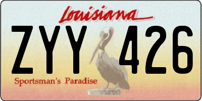 LA license plate ZYY426