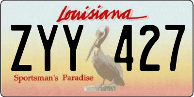 LA license plate ZYY427