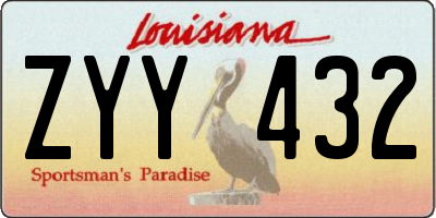 LA license plate ZYY432