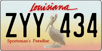 LA license plate ZYY434