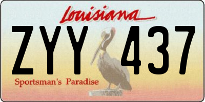 LA license plate ZYY437