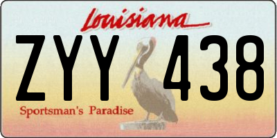 LA license plate ZYY438