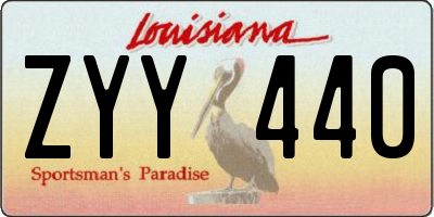 LA license plate ZYY440