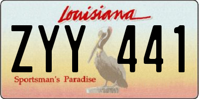 LA license plate ZYY441