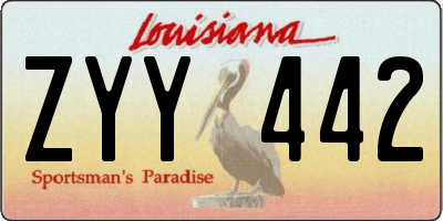LA license plate ZYY442