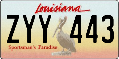 LA license plate ZYY443