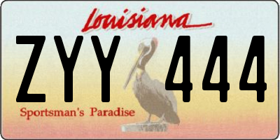 LA license plate ZYY444