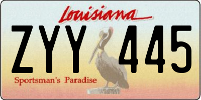 LA license plate ZYY445