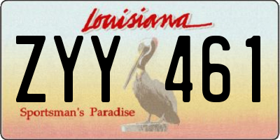 LA license plate ZYY461