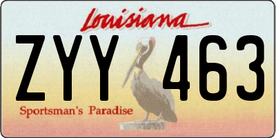 LA license plate ZYY463