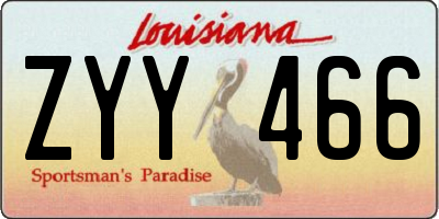 LA license plate ZYY466