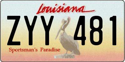 LA license plate ZYY481