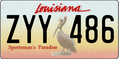 LA license plate ZYY486