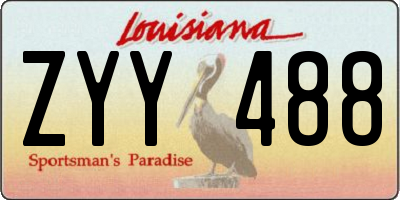 LA license plate ZYY488