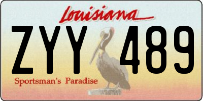 LA license plate ZYY489