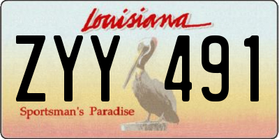 LA license plate ZYY491