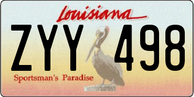 LA license plate ZYY498