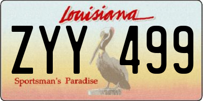 LA license plate ZYY499