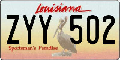 LA license plate ZYY502