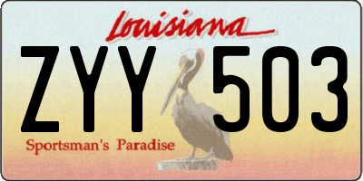 LA license plate ZYY503