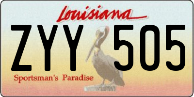 LA license plate ZYY505