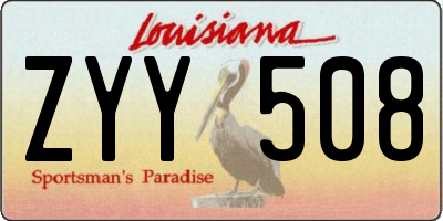 LA license plate ZYY508