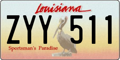 LA license plate ZYY511