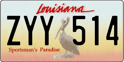 LA license plate ZYY514