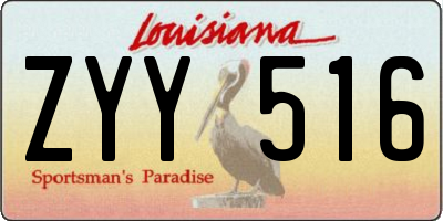 LA license plate ZYY516