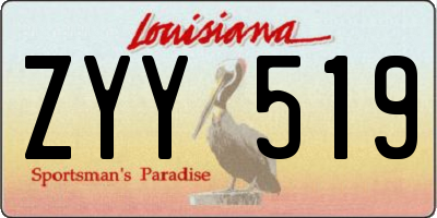 LA license plate ZYY519