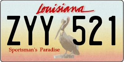 LA license plate ZYY521