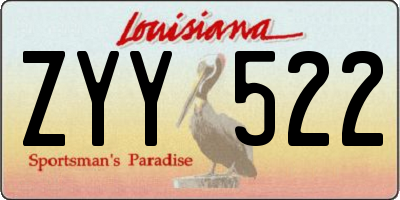 LA license plate ZYY522