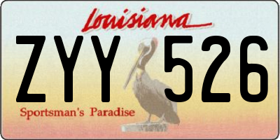 LA license plate ZYY526