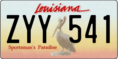 LA license plate ZYY541