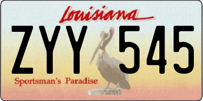 LA license plate ZYY545