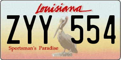 LA license plate ZYY554