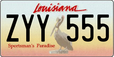 LA license plate ZYY555