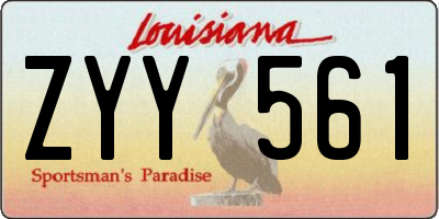 LA license plate ZYY561