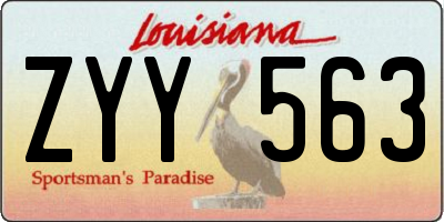 LA license plate ZYY563