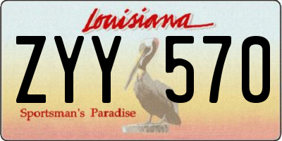 LA license plate ZYY570