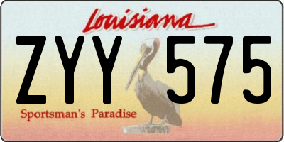 LA license plate ZYY575