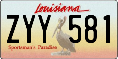 LA license plate ZYY581