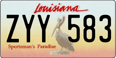 LA license plate ZYY583