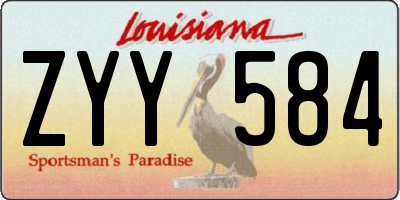 LA license plate ZYY584