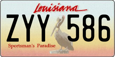 LA license plate ZYY586