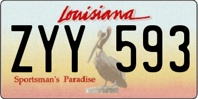 LA license plate ZYY593