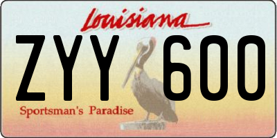 LA license plate ZYY600