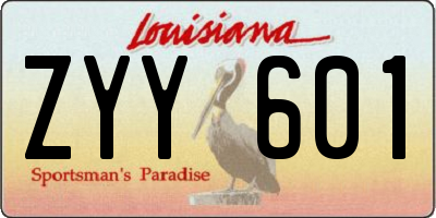 LA license plate ZYY601