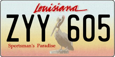 LA license plate ZYY605